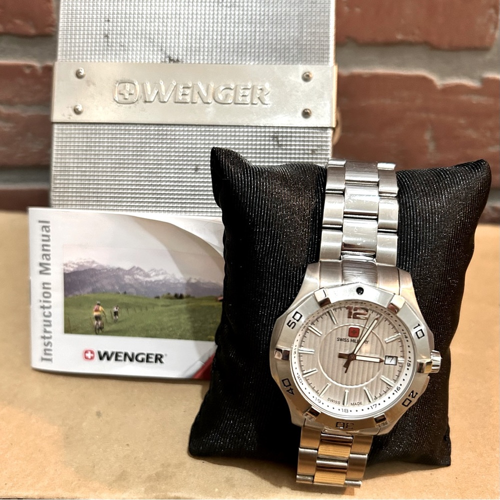 Wenger Swiss Military all stainless steel divers watch, vintage